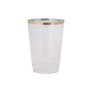Clear Gold-Trimmed Plastic Cups 20ct | Theprtdriss
