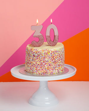 Rose Gold Glitter Dipped Number Birthday Candle - Theprtdriss