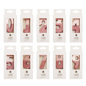 Rose Gold Glitter Dipped Number Birthday Candle - Theprtdriss